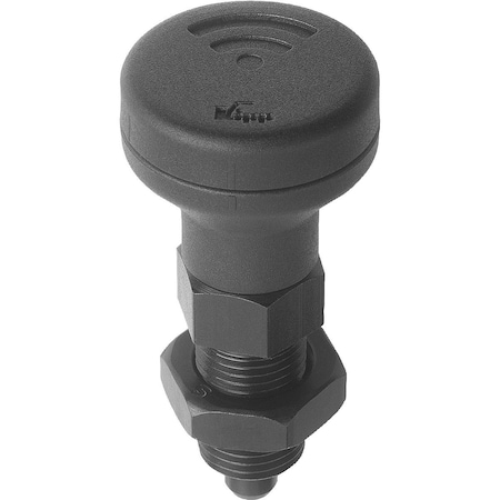 Kipp Indexing Plunger W Sensor, Size:4, M20X1, 5, D=10, Form:B Wo Locking Slot W.Locknut, Steel Hardened,  K1495.2410